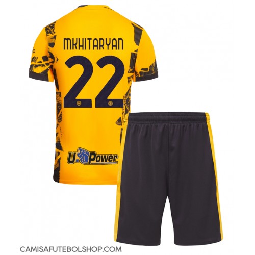 Camisa de time de futebol Inter Milan Henrikh Mkhitaryan #22 Replicas 3º Equipamento Infantil 2024-25 Manga Curta (+ Calças curtas)